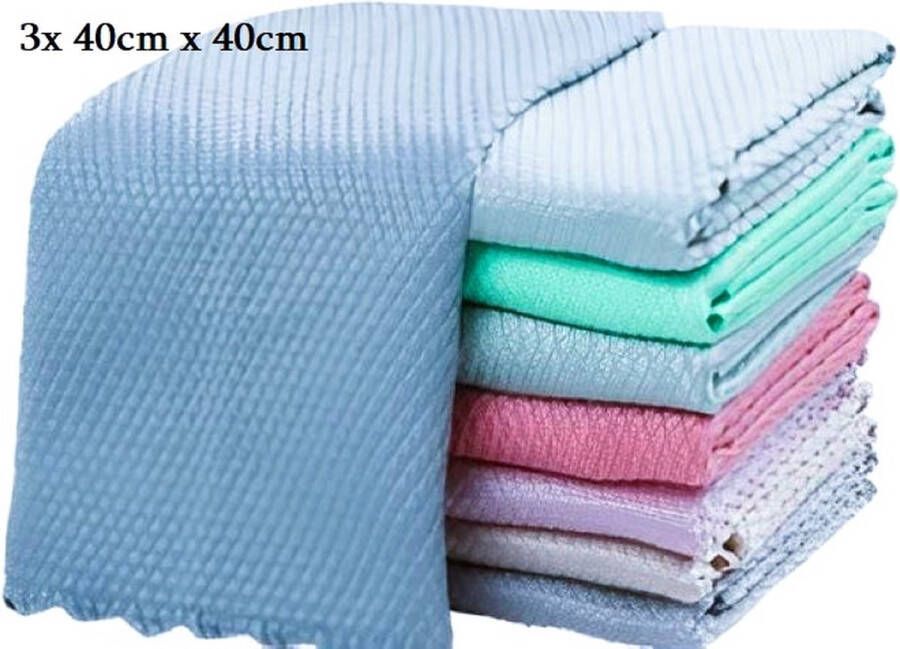 NickElite Microvezeldoeken 100% Microvezel Schoonmaakdoeken 40x40cm Geen Strepen Duurzaam Geen Wasverzachter Originele doeken