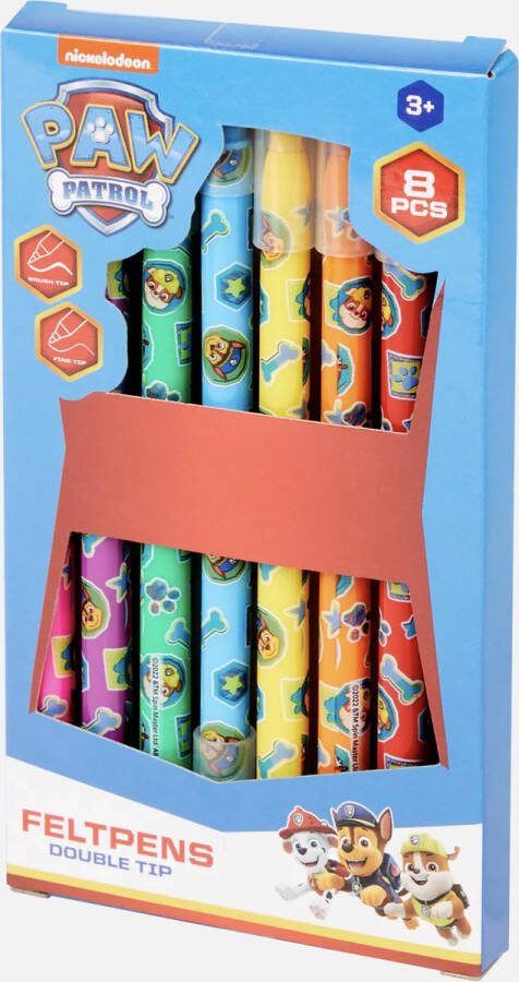 Nickelodeon Paw Patrol Kleur Stiften 8 Stuks Kleuren & Tekenen DIY Creatief Speelgoed voor Peuters & Kleuters PawPatrol Stiften Double Tip Stiften Viltstiften met 2 kanten Knutselen Tekenen & Schilderen Paw Patrol Feltpens Double Tip