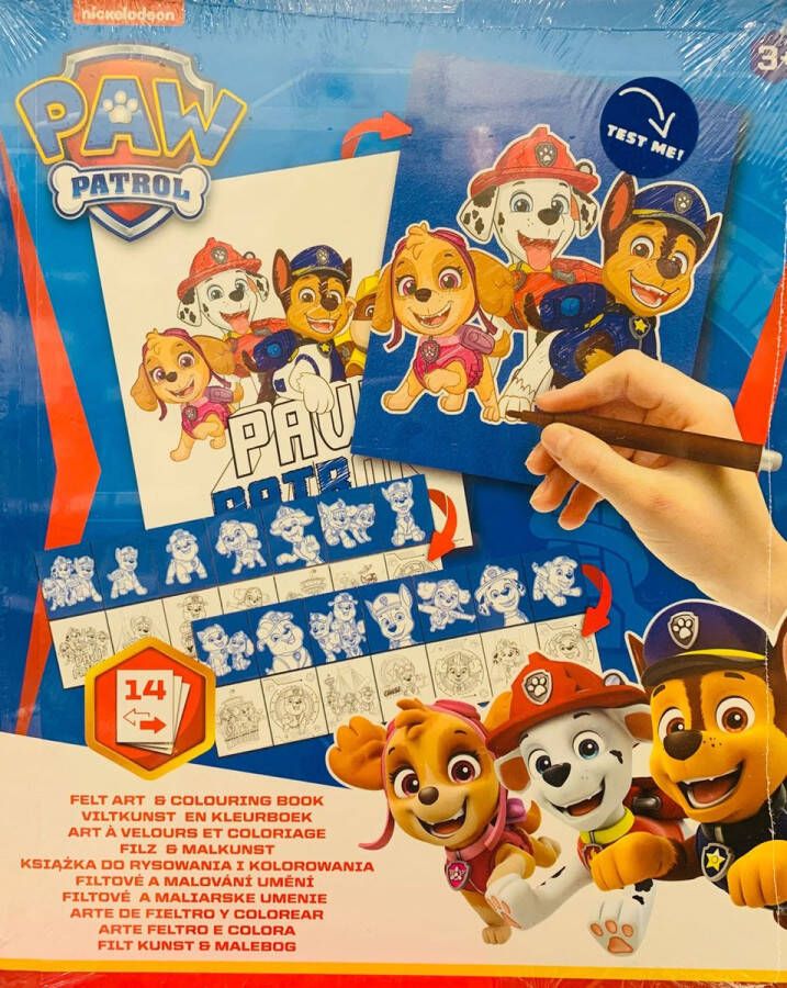 Nickelodeon PAW Patrol Kleurboek met vilt Knutselen voor meisjes Knutselen voor jongens Vilt kleurboek 28 kleurplaten van PAW Patrol PAW Patrol speelgoed