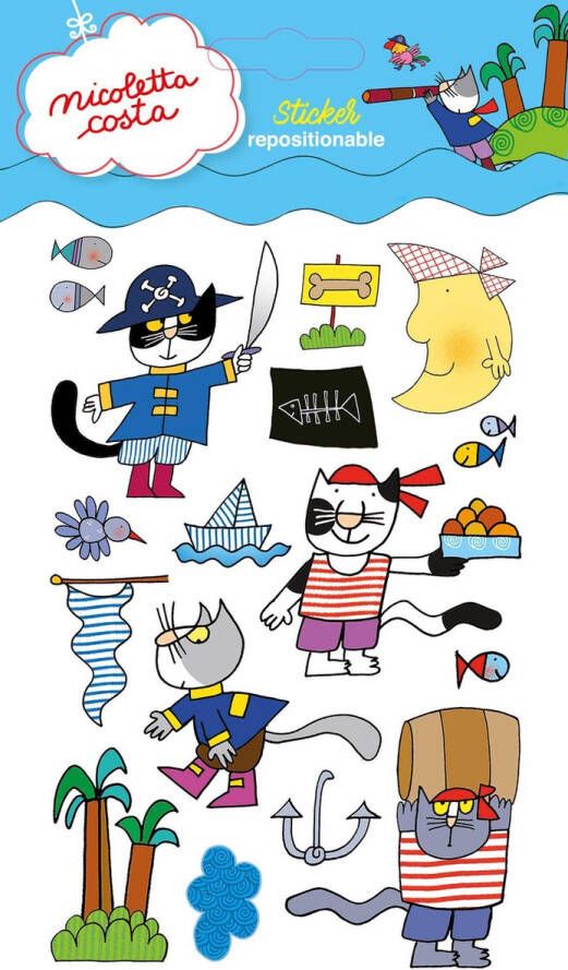 Nicoletta Costa Stickervel Pirates Junior 19 X 11 Cm Papier Blauw