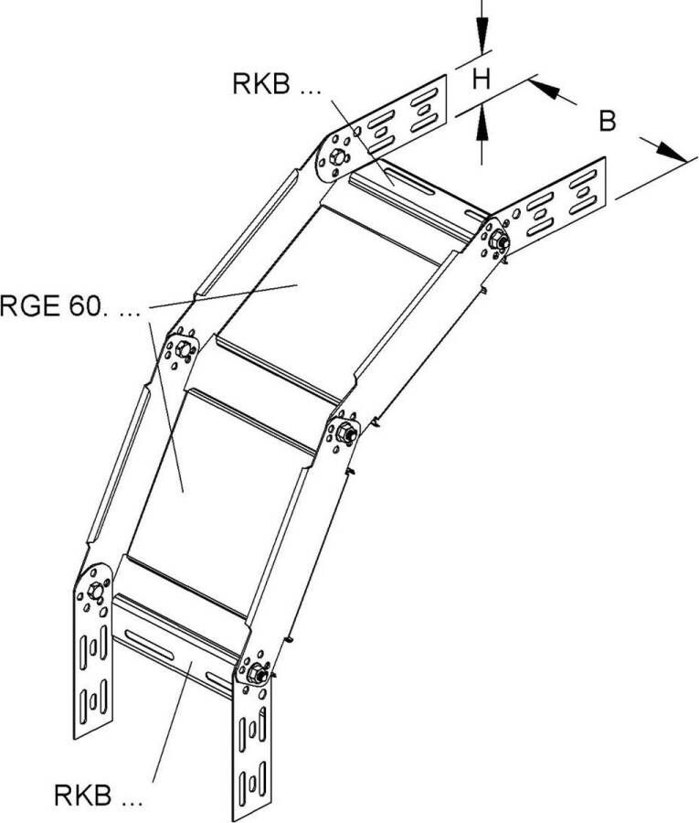 NIEDAX kabelgoot RGS stijg vervalstuk staal 60x300mm (161213)
