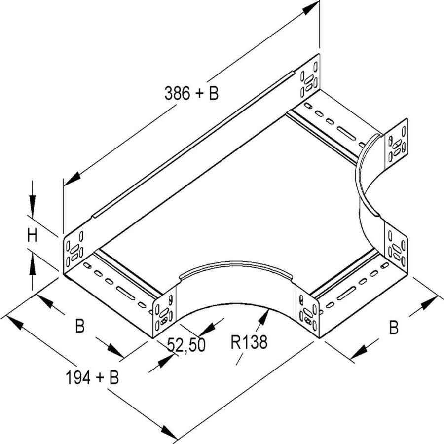 NIEDAX kabelgoot RTS F T-stuk staal 60x100mm (163051)
