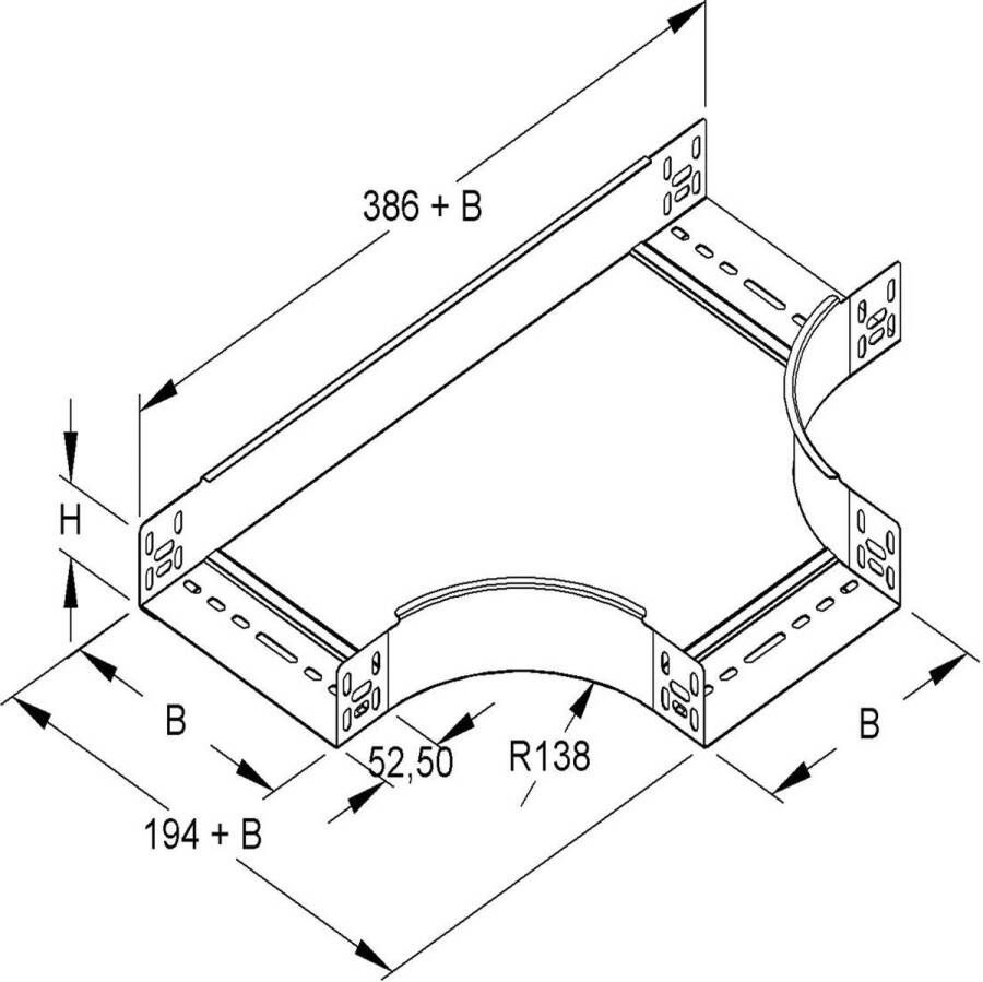 NIEDAX kabelgoot t-stuk kabelgoot 150mm breed (161057)