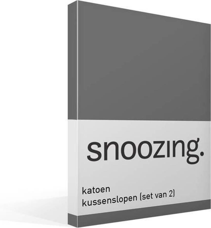 Nightdream Snoozing Katoen Kussenslopen Set van 2 60x70 cm Antraciet