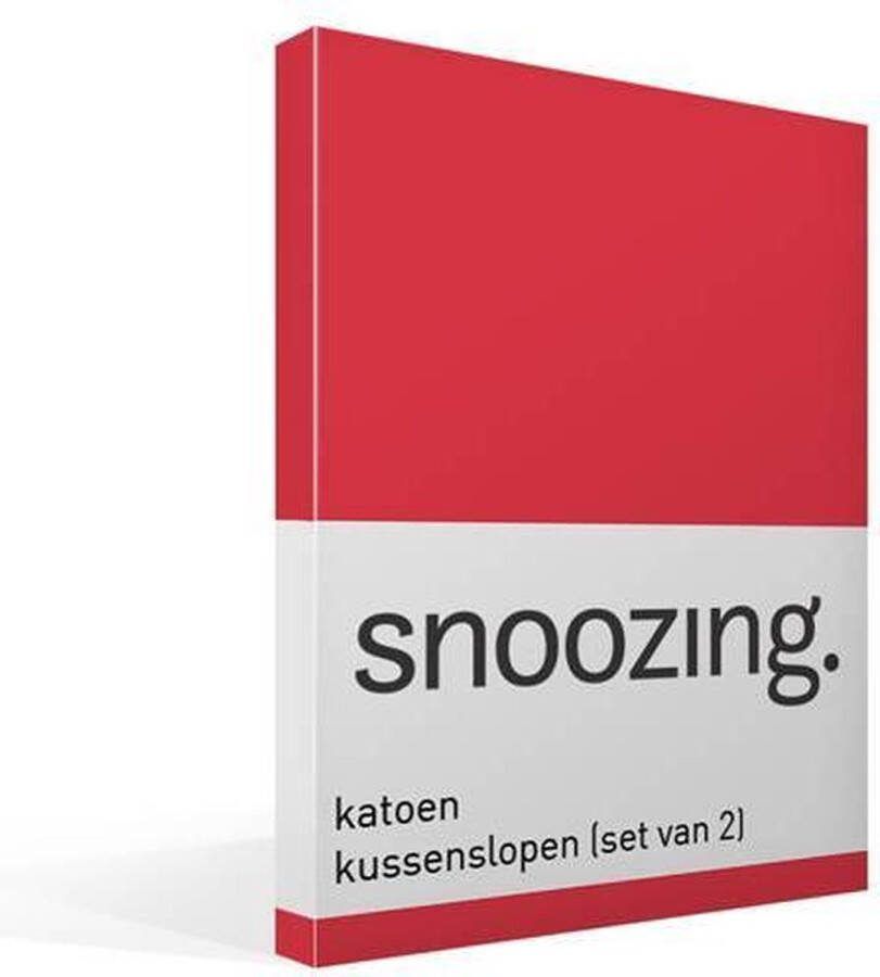 Nightdream Snoozing Katoen Kussenslopen Set van 2 40x60 cm Rood