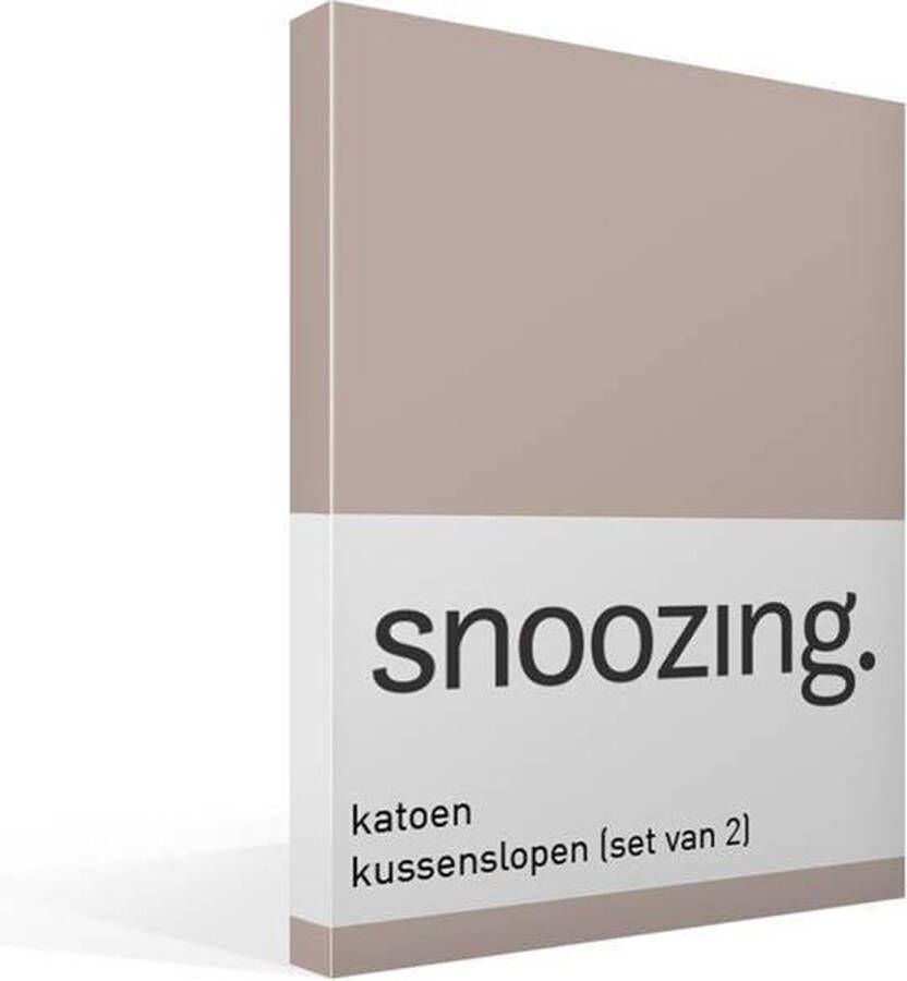 Nightdream Snoozing Katoen Kussenslopen Set van 2 60x70 cm Taupe