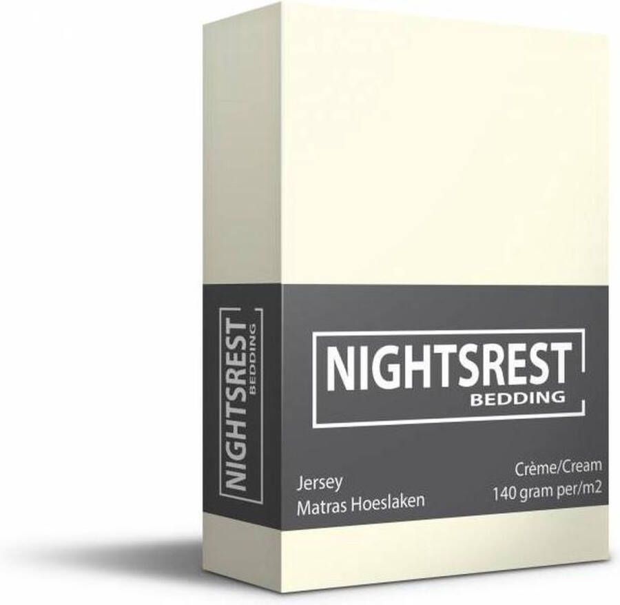 Nightsrest Jersey Hoeslaken Crème Maat: Lits-jumeaux (160 180x200 cm)