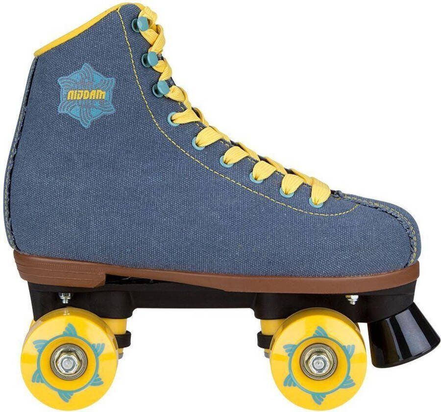 Nijdam Retro Rolschaatsen Denim Rebel Denimblauw Geel 37