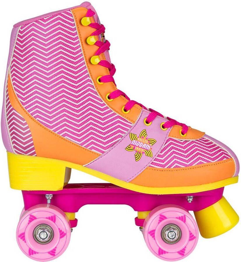 Nijdam Rolschaatsen Chevron Fuchsia Oranje Geel Maat 35-36