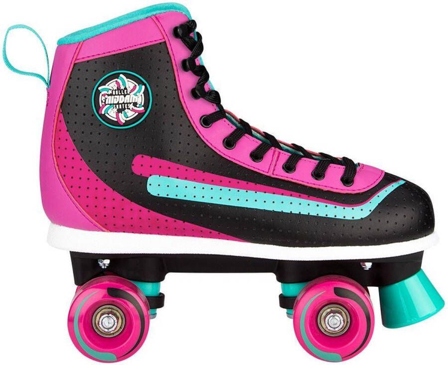 Nijdam Rolschaatsen Retro Smash Zwart Smaragd Magenta 38