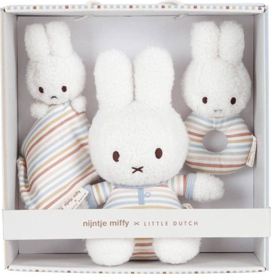 Nijntje Little Dutch x Giftset Vintage Sunny Stripes Knuffel knuffeldoekje en rammelaar