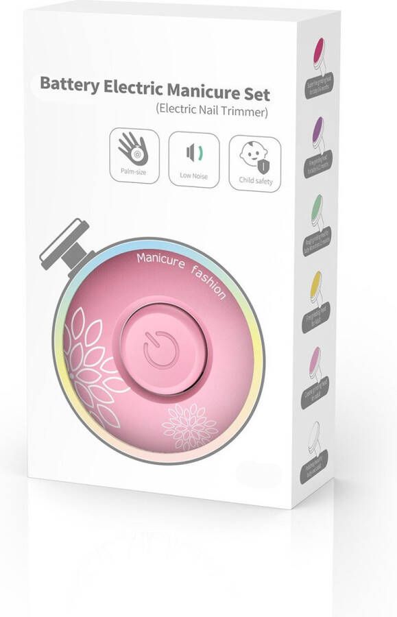 NilaFee Collection NilaFee Elektrische Baby Nagelvijl Inclusief Batterijen Manicureset Verzorgingsset Nagelschaartje Soft Pink