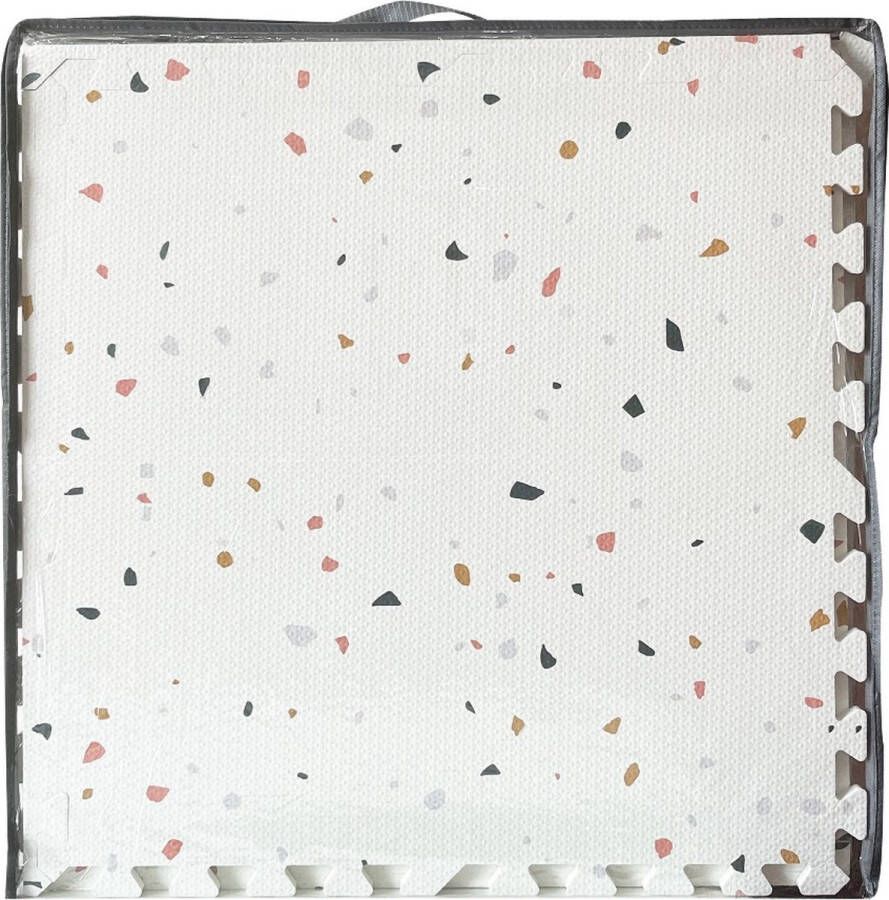 NilaFee Collection NilaFee Speelmat Foam Baby Speelkleed Kruipmat 180 x 120 x 1.5 cm Puzzelmat Opbergtas Classic Wit