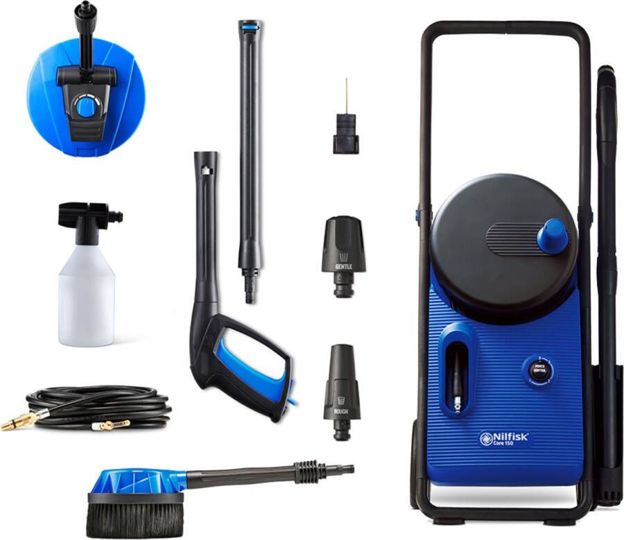 Nilfisk CORE 150 POWER CONTROL PAD HOGEDRUKREINIGER 150 BAR TERRASREINIGER RIOOLSLANG 10 METER WATERSLANG 5 JAAR GARANTIE