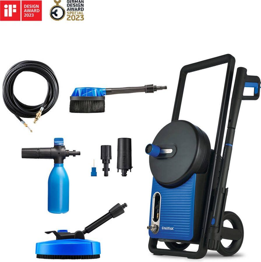 Nilfisk Excellent 180-12 Smart Assistant- hogedrukreiniger 180Bar 12m slang Smart Assistant Patio Cleaner Drain Tube Autobrush