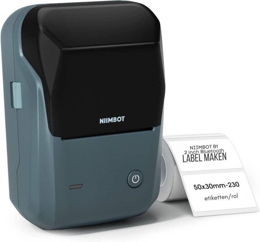 NIMBOT Labelmaker met 1 Rol Starter Tape – Label Maker met Bluetooth – Thermische Labelprinter – IOS en Android – Print Breedte 20 50mm Zwart