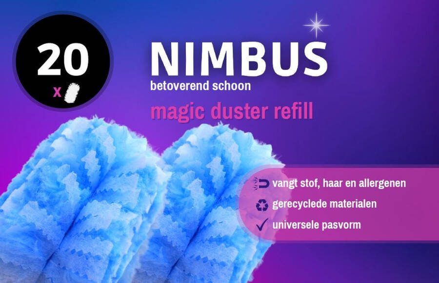 Nimbus Magic Duster Refill 20 Navullingen Geschikt voor Swiffer Handvat