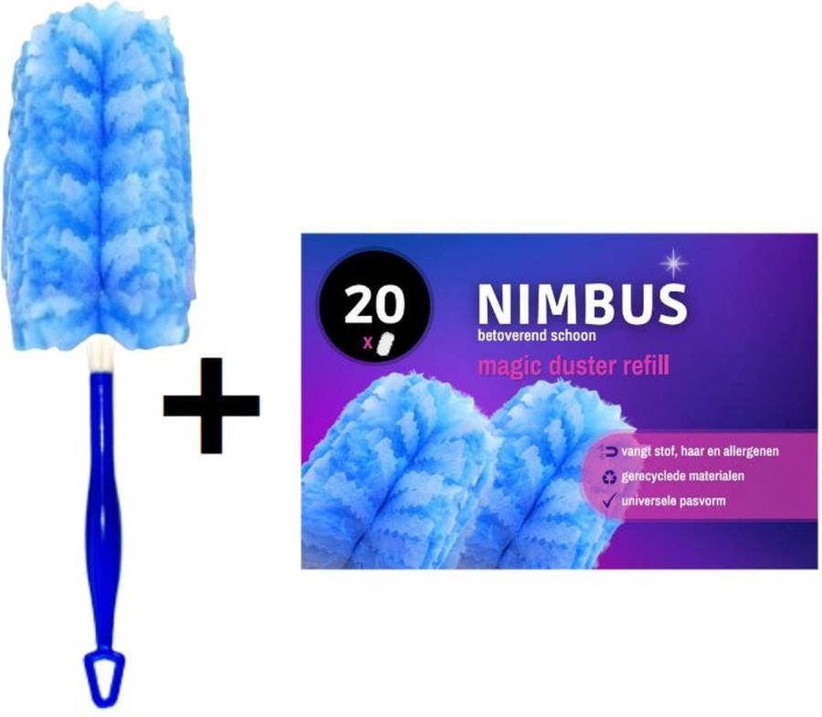 Nimbus Magic Duster Starterkit Duster Stofdoekjes Handvat + Navulling 20st. Geschikt voor Swiffer
