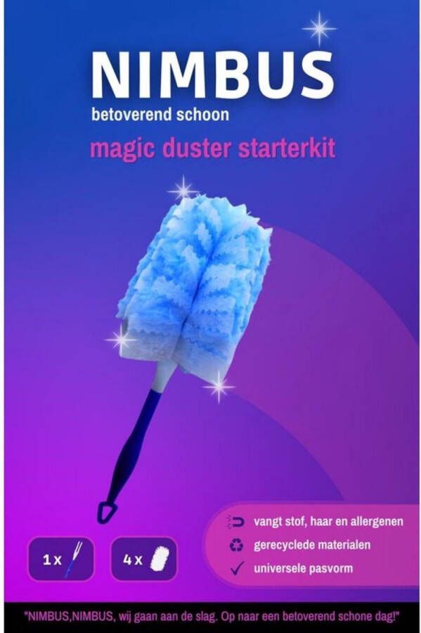 Nimbus Magic Duster Starterkit Duster Stofdoekjes Handvat + Navulling 20st. Geschikt voor Swiffer