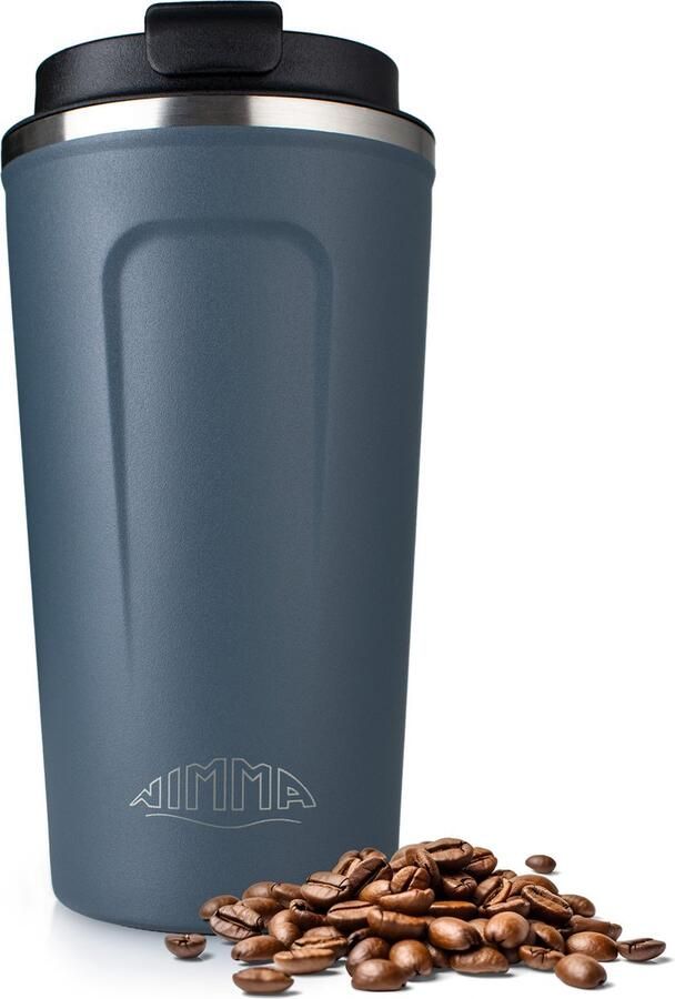 Nimma Thermosbeker 500 ml Koffiebeker To Go RVS Blauw