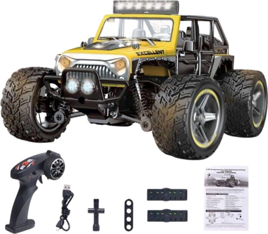 Nince Bestuurbare Auto RC Auto Speelgoed Auto 25km h bestuurbare auto voor buiten Speelgoed Geel Kerstcadeau