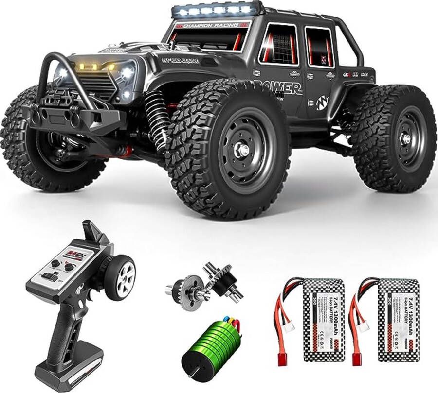 Nince Bestuurbare Auto RC Auto Speelgoed Auto 70km h bestuurbare auto voor buiten Speelgoed Zwart Kerstcadeau