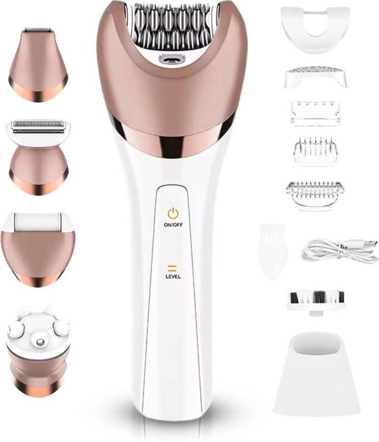Nince Epileerapparaat dames Epilator Gezicht 6 Opzetstukken Ladyshave Gezichtsreiniger Ontharingsapparaat Usb Oplaadbaar