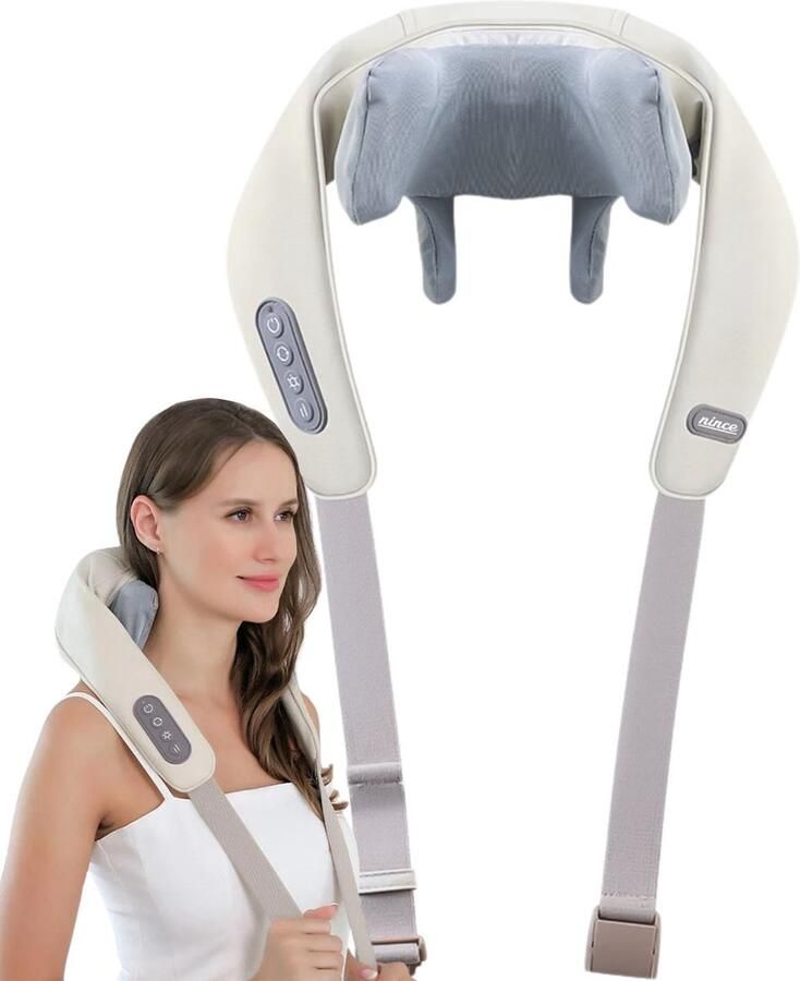 Nince Nekmassage Shiatsu Massagekussen Elektrisch Nekmassage Apparaat Nek en Schouder Infrarood