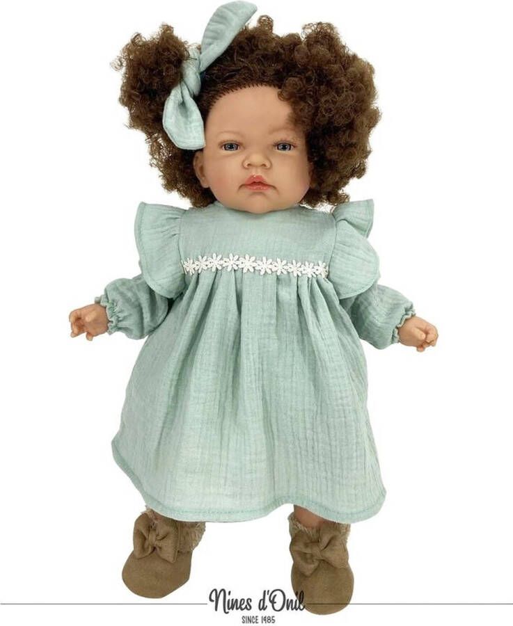 Nines d Onil Babypop Celia Muselin Groen 45 cm