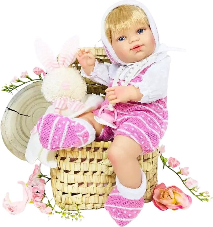 Nines D'Onil Nines d Onil Babypop Blank DouDou Roze 37 cm