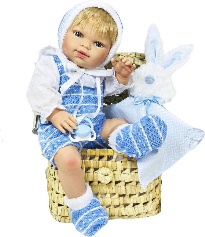Nines D'Onil Nines d Onil Babypop Blank Jongetje Blauw 37 cm