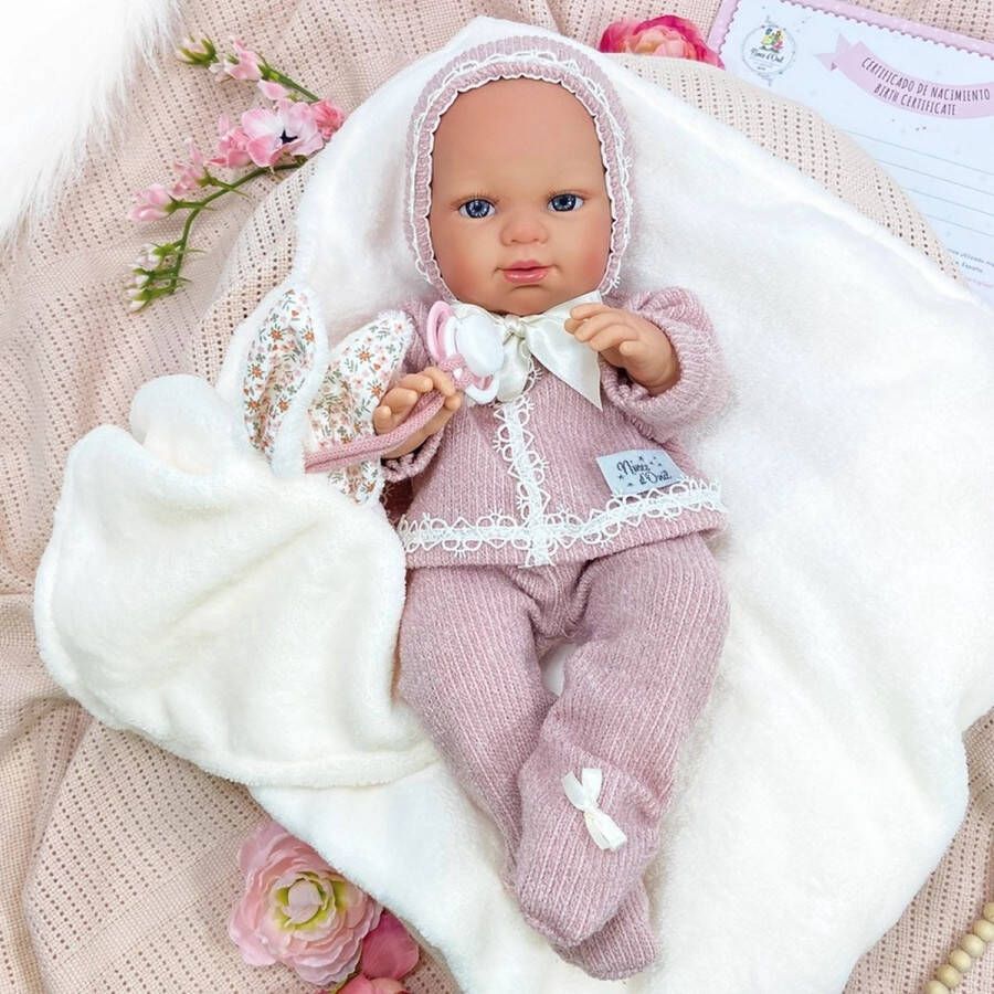 Nines D'Onil Nines d Onil Babypop Blank Meisje Oudroze 37 cm