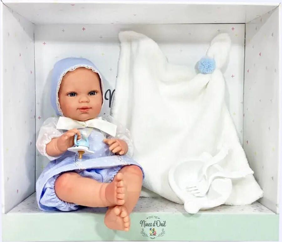 Nines D'Onil Nines d Onil Babypop Plumeti Blauw 37 cm