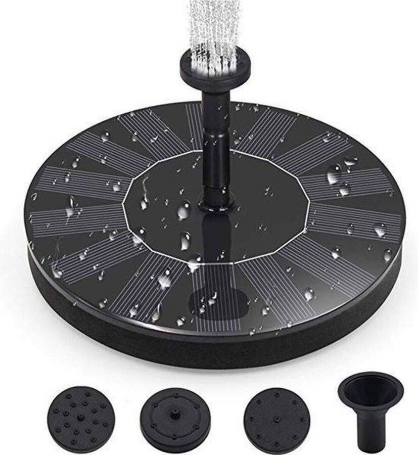 Nines Solar Fontein (op Zonne-Energie) – Milieuvriendelijk en Sfeervol – Drijvende Fontein met Waterpomp voor Tuin Vijver Vogelbad Waterschaal – Verschillende Sproei Effecten ⌀16 cm