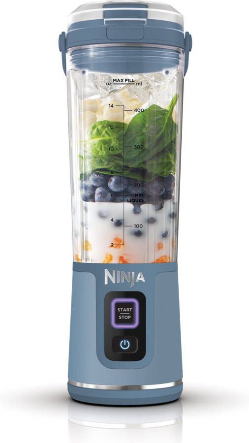 Ninja Blast Blender-To-Go Draagbare Blender USB Oplaadbaar 700 Watt Krachtig Vermogen Smoothie Maker Blauw BC151EUNV