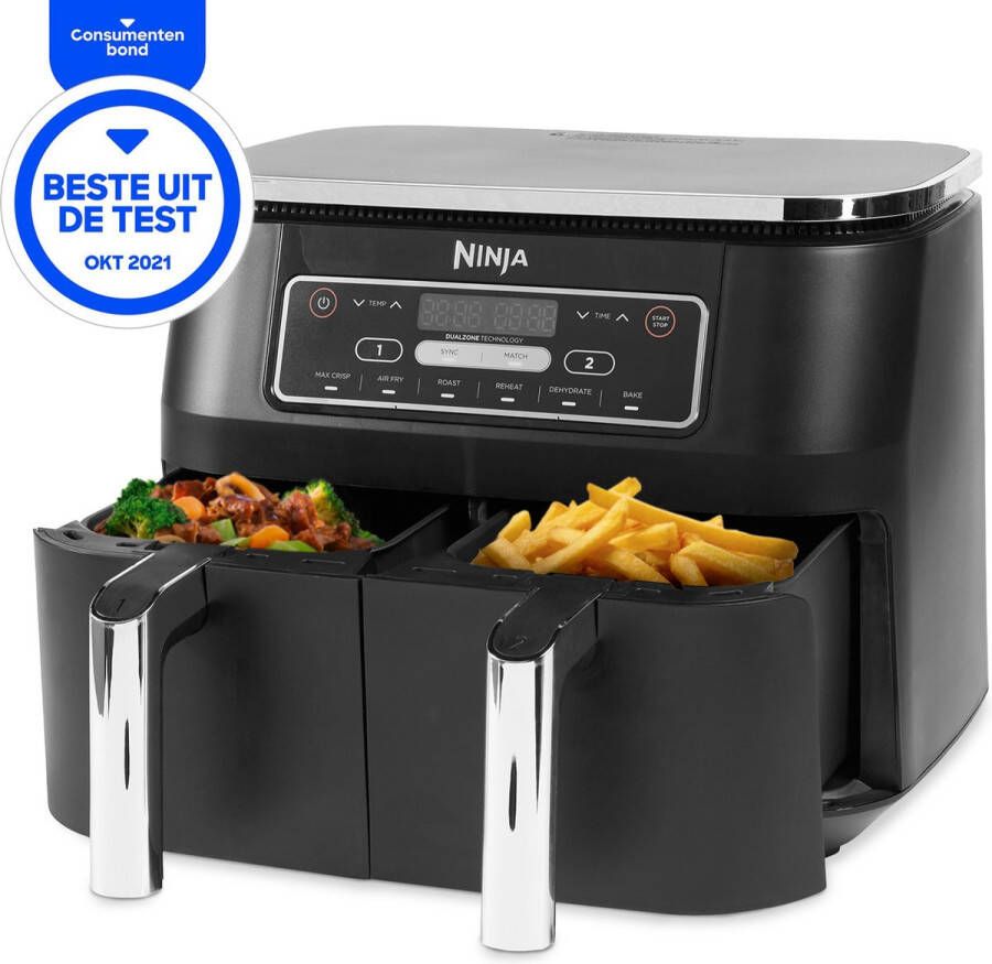 Ninja Foodi AF300EU Dubbele Airfryer XXL Twee Kookvakken 7.6 Liter 2400 Watt Dual Zone Technologie - Foto 2