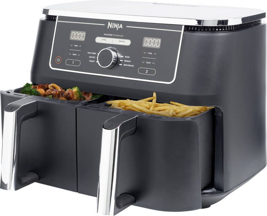 NINJA Airfryer Foodi AF400EU Dual Zone Airfryer 2470 W capaciteit: elk 1 4 kg incl. 2 Crisper inzetten - Foto 2