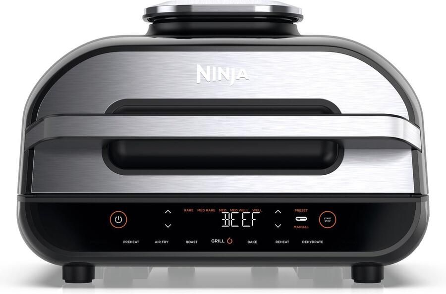 Ninja AG551DE friteuse Enkel 5 7 l Vrijstaand 2460 W Heteluchtfriteuse Zwart Grijs
