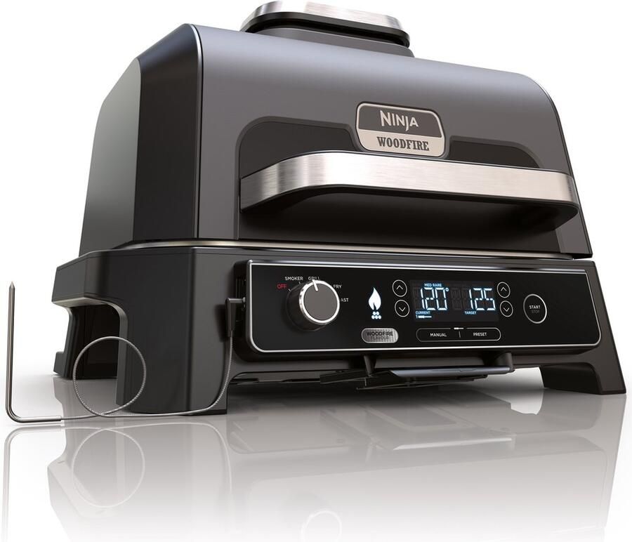 Ninja Woodfire Pro XL 4-in-1 Elektrische Smart BBQ Grill en Smoker Inclusief Digitale Braadthermometer OG850EU - Foto 2