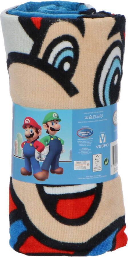 Nintendo kinderstrandlaken Mario en Luigi (140x70 cm) Multi