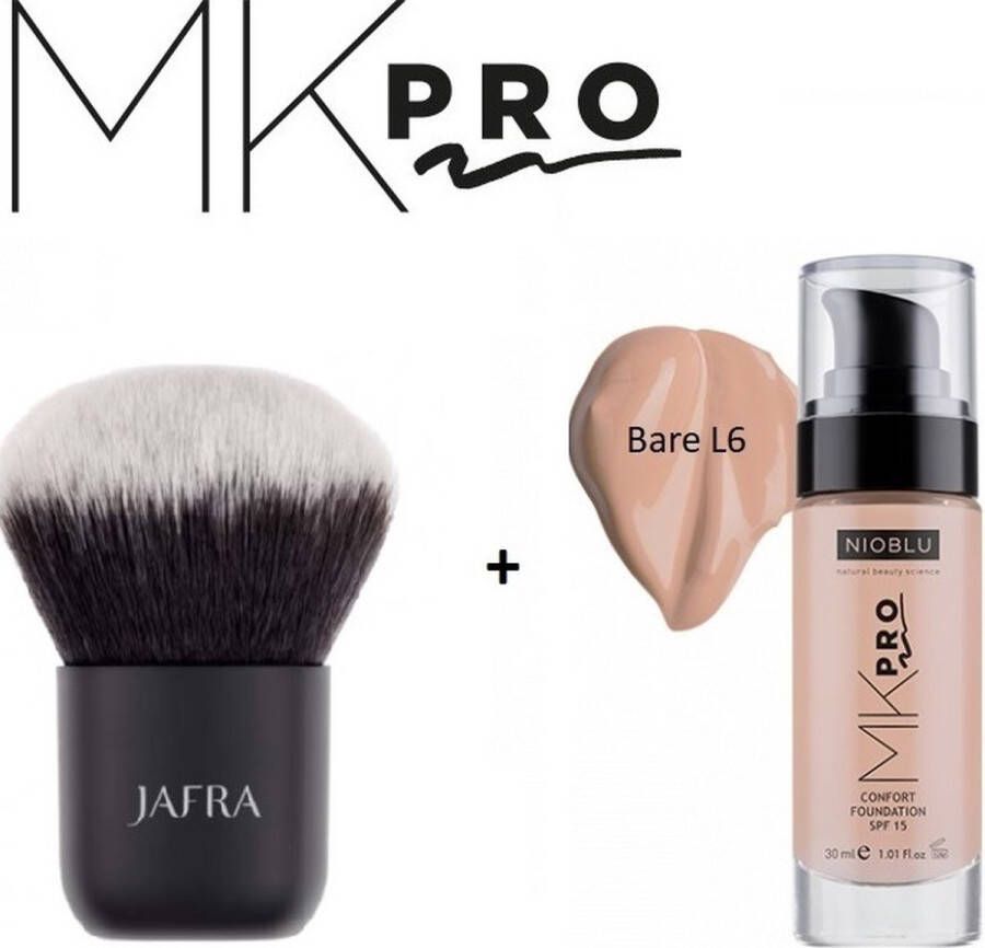 NIOBLU Confort Foundation SPF 15 Bare L6 met Kabuki kwast