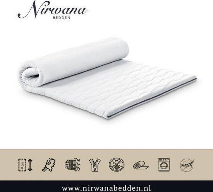 Nirwana bedden Nirwana Topdekmatras Traagschuim Nasa Platinum Visco 140x190x12