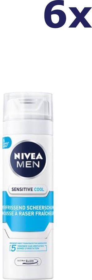 Niv 6x ea Men Sensitive Cooling Scheerschuim 200 ml