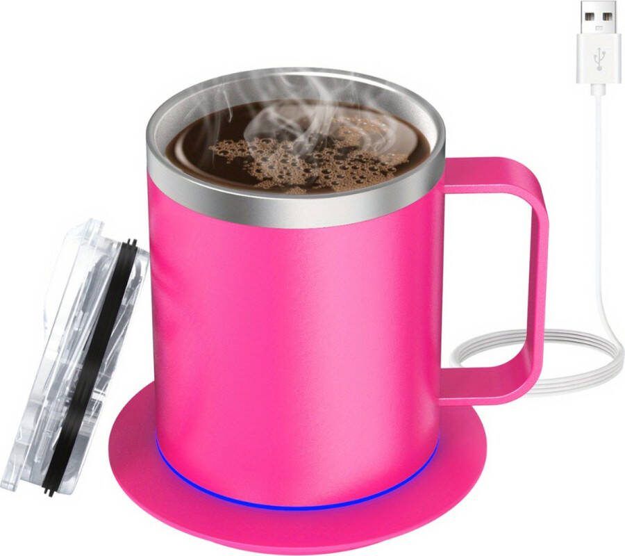 Nivard Cup Warmer Mok Warmer Mug Warmer Koffie Warmer Verwarmde Onderzetter Koffie Warmhouder Koffiekop Verwarmer Kop Warmer USB Kopjes Melk Roze