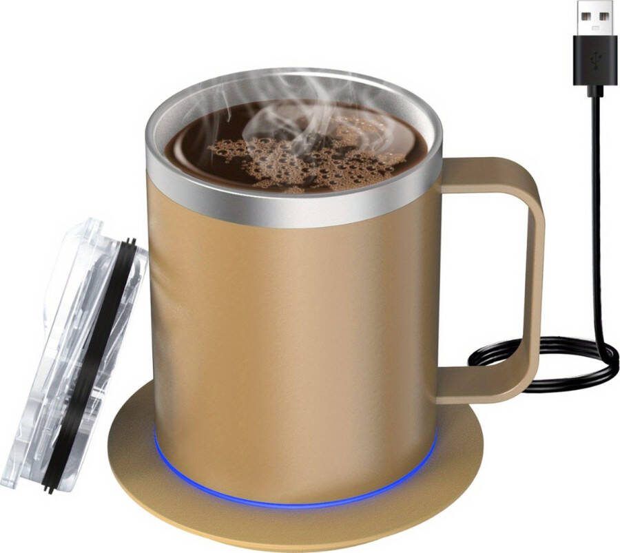 Nivard Cup Warmer Mok Warmer Mug Warmer Koffie Warmer Verwarmde Onderzetter Koffie Warmhouder Koffiekop Verwarmer Kop Warmer USB Kopjes Melk Khaki
