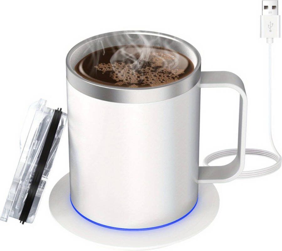Nivard Cup Warmer Mok Warmer Mug Warmer Koffie Warmer Verwarmde Onderzetter Koffie Warmhouder Koffiekop Verwarmer Kop Warmer USB Kopjes Melk Wit