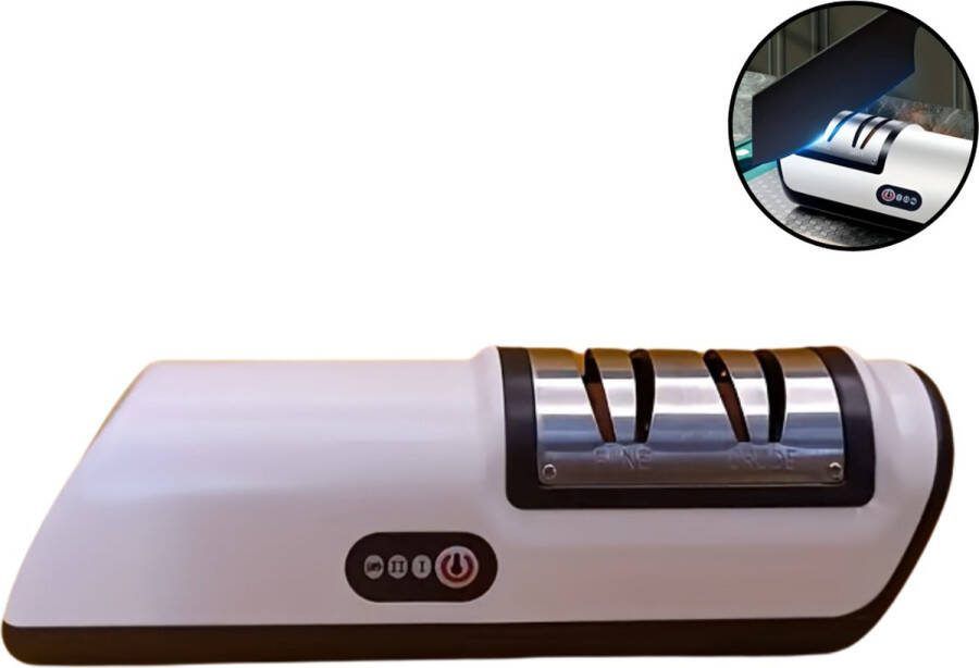 Nivard Elektrische Messenslijper Elektrisch Messenslijpmachine Doortrekslijper Slijpsteen Knife Sharpener Sharpening Stone Electric Knife Sharpener Zwart