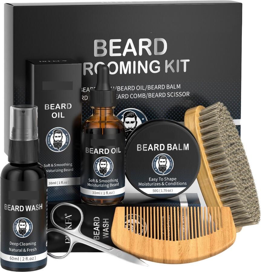 Nivard Baardgroei Kit Dermaroller Baardverzorging Set Dermaroller Haargroei Baardgroei Olie 6 In 1
