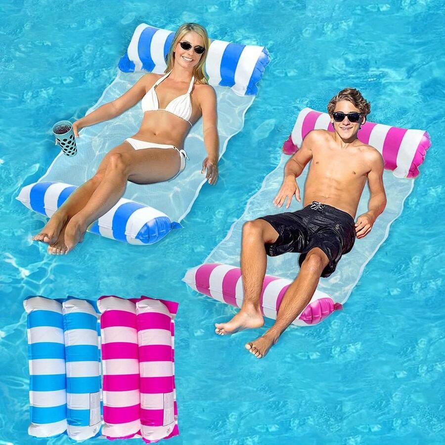 Nivard Drijfmat Zomerspeelgoed Waterspeelgoed Strandspeelgoed Zwembad Zwemmen Zomer Blauw + Roze