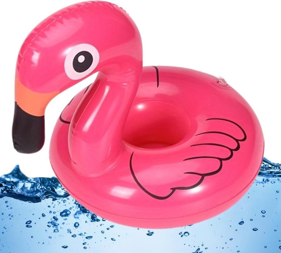 Nivard Jacuzzi Drankhouder Drijvend Dienblad Bekerhouder Zwembad Opblaasbaar Drijvende Bar Drijvende Drankhouder Flamingo 3 Stuks